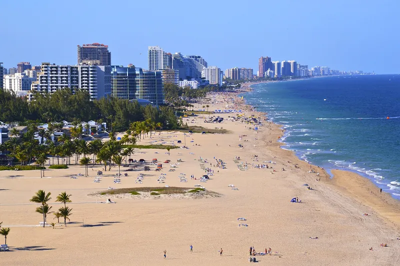 Aerial view of Fort Lauderdale Beach and the coastline